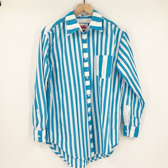 Solid & Striped Blue Striped Oxford Tunic Dress Shirt Size XS Cover Up Swim Pool - Picture 1 of 4